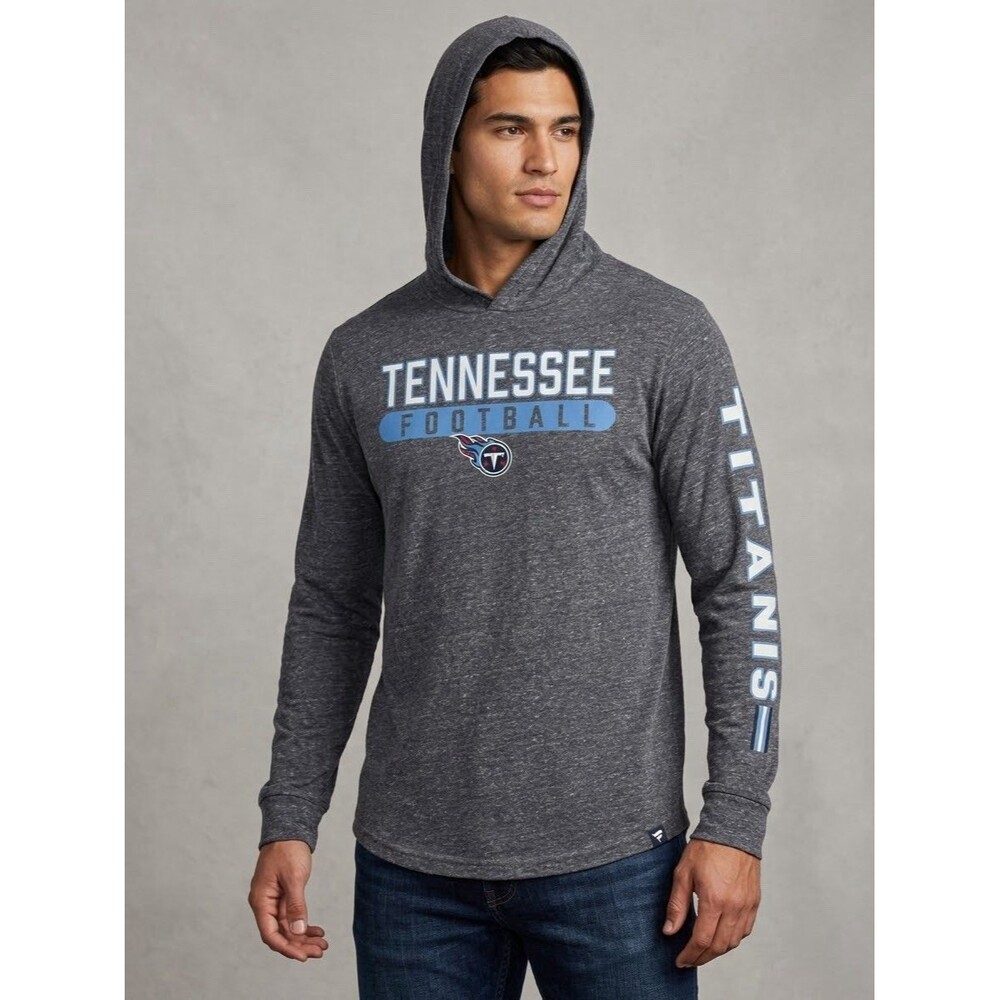 Fanatics Tennessee Titans Hoodie Shirt Mens M Heather Gray Graphic Flaw